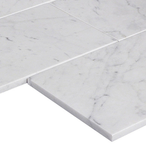 Carrara White Italian Marble 6" x 12" Tile Honed