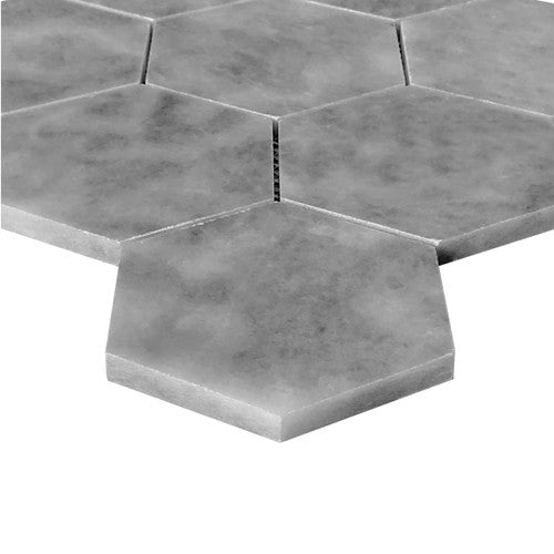 Bardiglio Gray Marble 3" Hexagon Mosaic Tile Polished