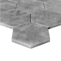 Bardiglio Gray Marble 3" Hexagon Mosaic Tile Honed