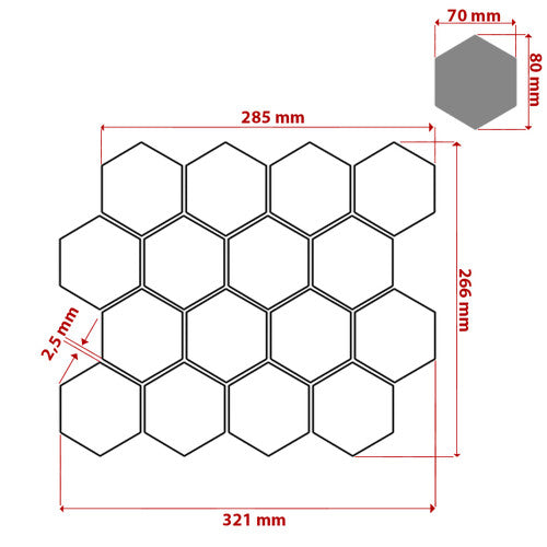 Bianco Dolomite Marble 3" Hexagon Mosaic Tile Honed