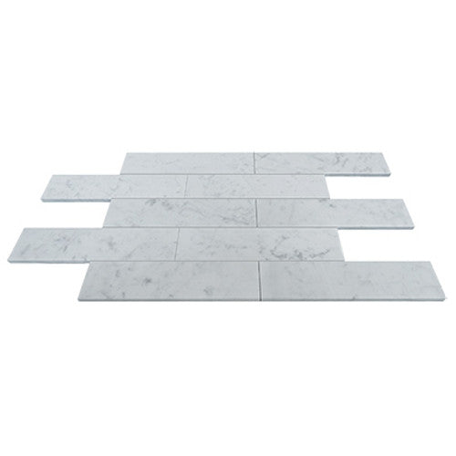 Carrara White Italian Marble 3" x 12" Tile Honed