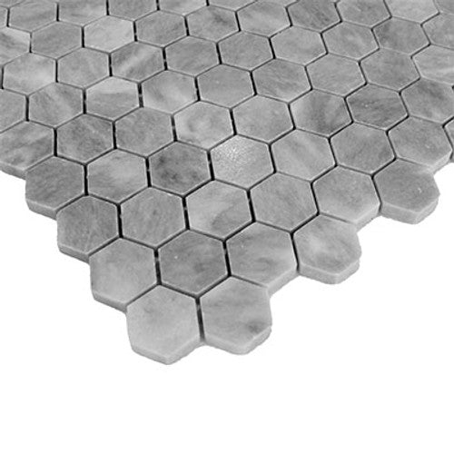 Bardiglio Gray Marble 1" Hexagon Mosaic Tile Honed