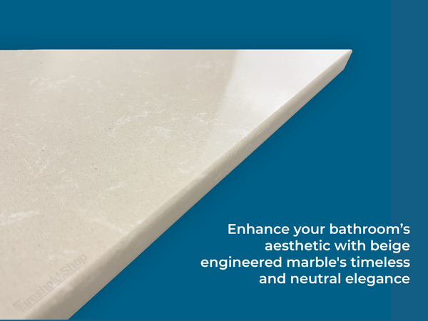 Beige Engineered Marble Triangular Shower Corner Seat