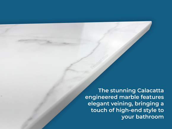 Calacatta Engineered Marble Triangular Shower Corner Seat