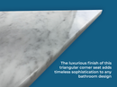 Carrara Marble Triangular Shower Corner Seat-3