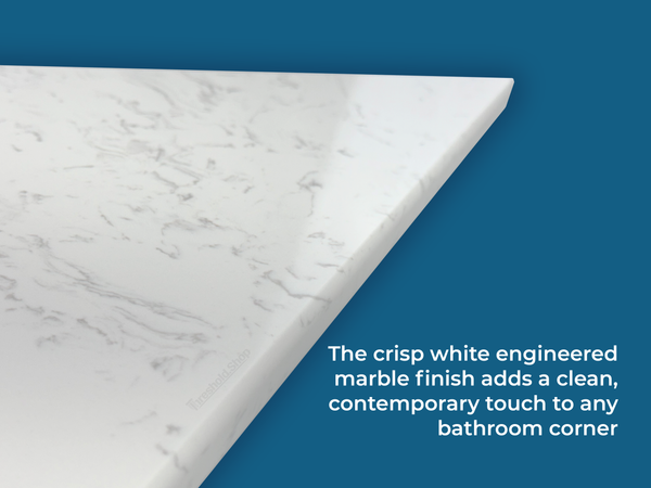 Statuario Engineered Marble Triangular Shower Corner Seat