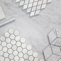 Carrara White Italian Marble 1" Hexagon Mosaic Tile Honed