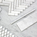 Carrara White Italian Marble 4" x 12" Bullnose Tile Trim Honed