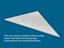 Statuario Engineered Marble Triangular Shower Corner Seat-4