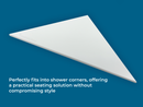 Super White Engineered Marble Triangular Shower Corner Seat-4