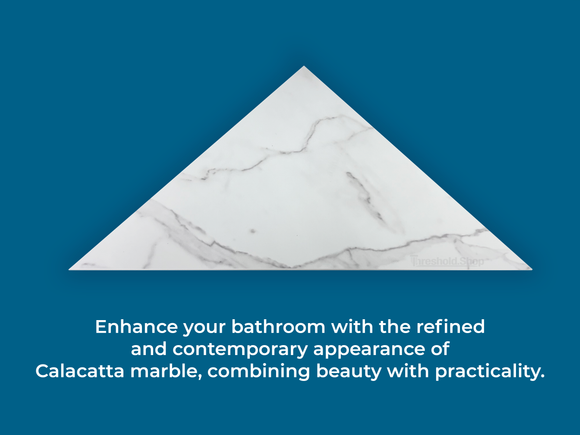 Calacatta Engineered Marble Triangular Shower Corner Seat