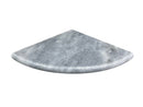 9 Inch Bardiglio Gray Marble Corner Shower Shelf, White background 