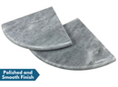 9 Inch Bardiglio Gray Marble Corner Shower Shelf, Polished and Smooth finish