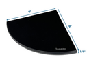 9 Inch Super Black Engineered Marble Corner Shower Shelf, featuring its dimensions