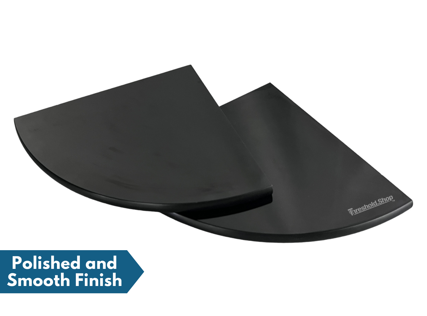 9 Inch Super Black Engineered Marble Corner Shower Shelf, Polished and Smooth finish