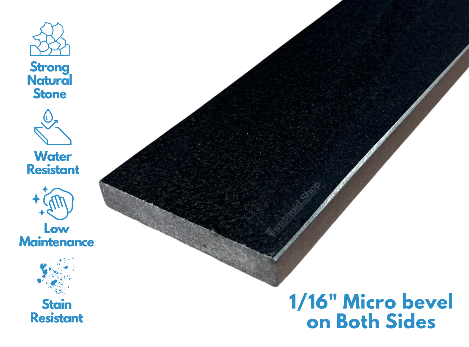 Custom Cut – Absolute Black Polished Granite Eased Edge Threshold | The ...