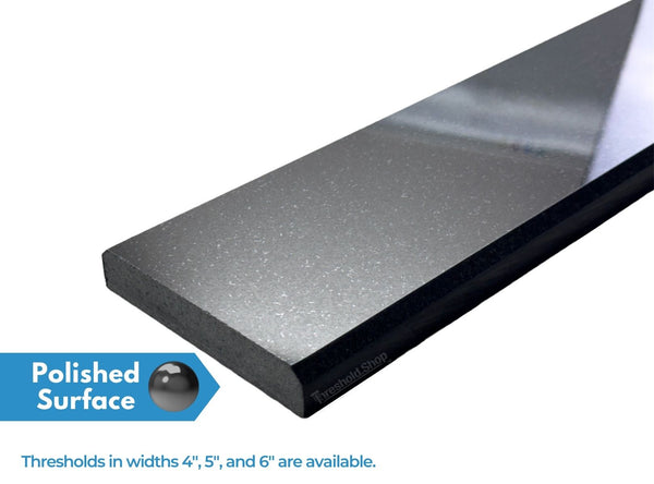 Absolute Black Granite Threshold Double Bevel, Polished Surface