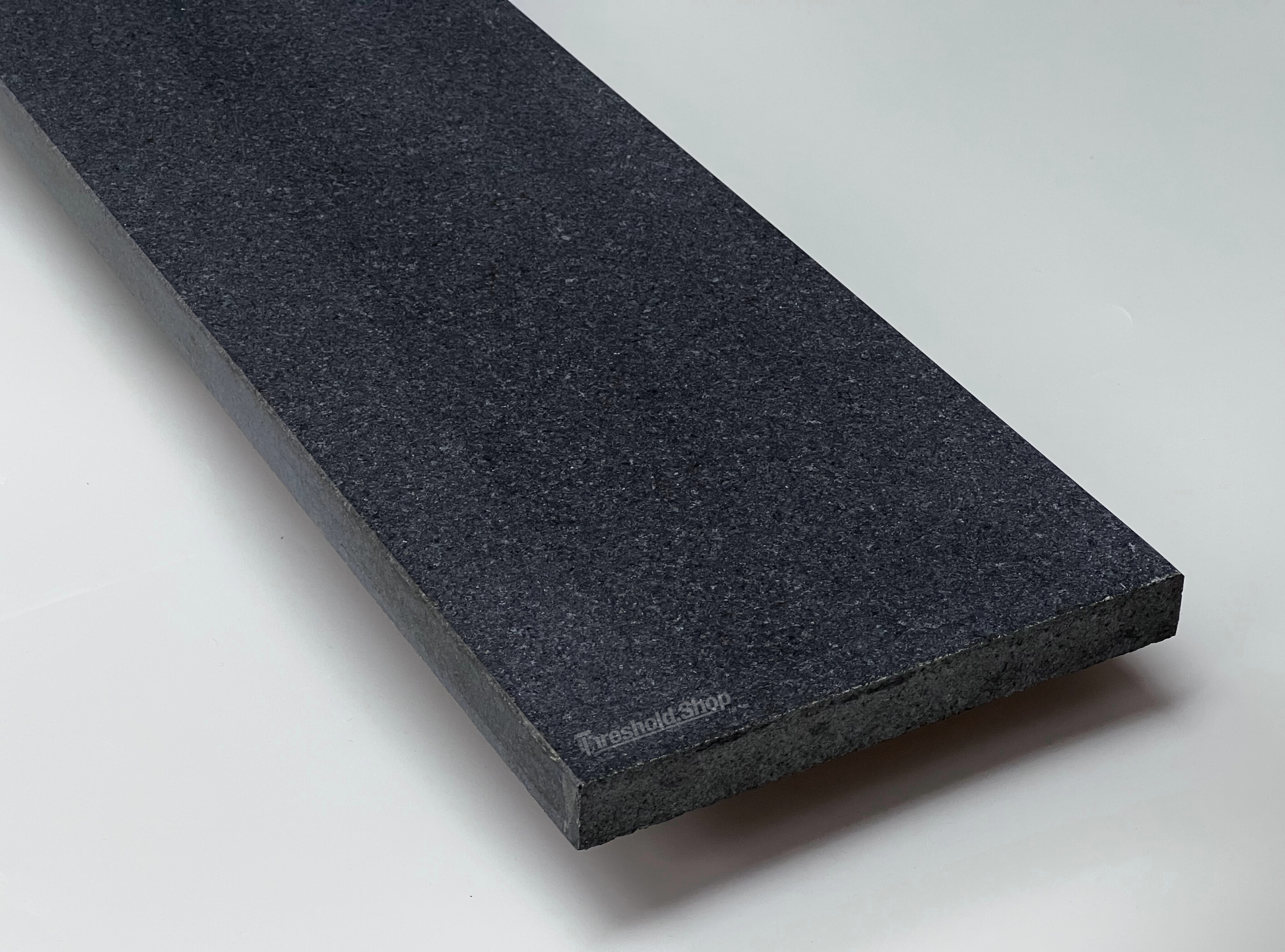 Absolute Black Honed Granite Threshold, Eased Edge, Expanded Edge View