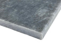 Bardiglio Gray Marble Threshold, Double Bevel Design, Expanded Edge View