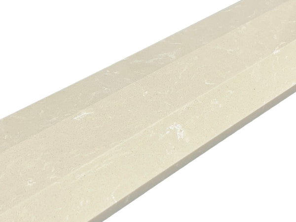 Beige Engineered Marble Threshold, Double Hollywood Bevel, Expanded Edge View