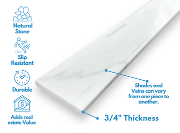 Custom Size | Bianco Dolomite Marble Threshold | Polished - 0