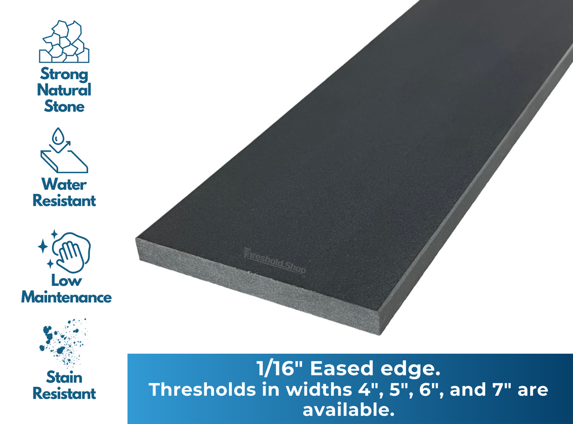Custom Cut – Black Honed Granite Threshold | The Threshold Shop