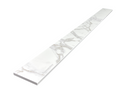 Calacatta Engineered Marble Threshold, Eased Edge, White Background, Expanded Edge View