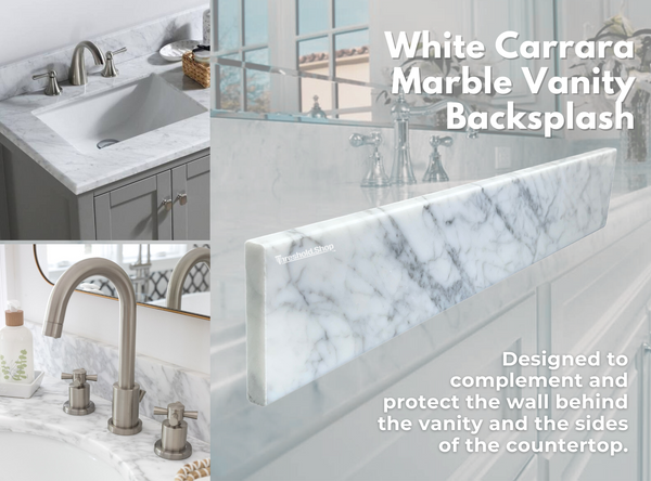 Backsplash Italian White Carrara Marble Threshold Eased Edge