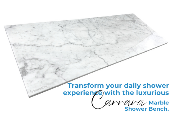 Custom Size | Shower Bench White Carrara Marble