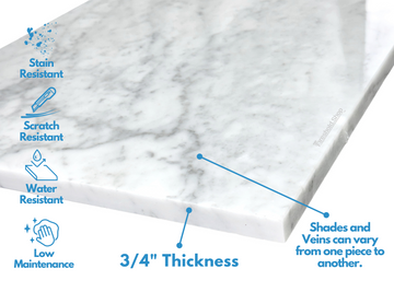 Custom Size | Shower Bench White Carrara Marble - 0