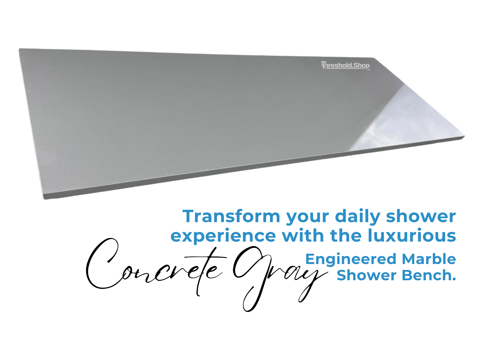 Custom Size | Shower Bench Concrete Gray Engineered Marble