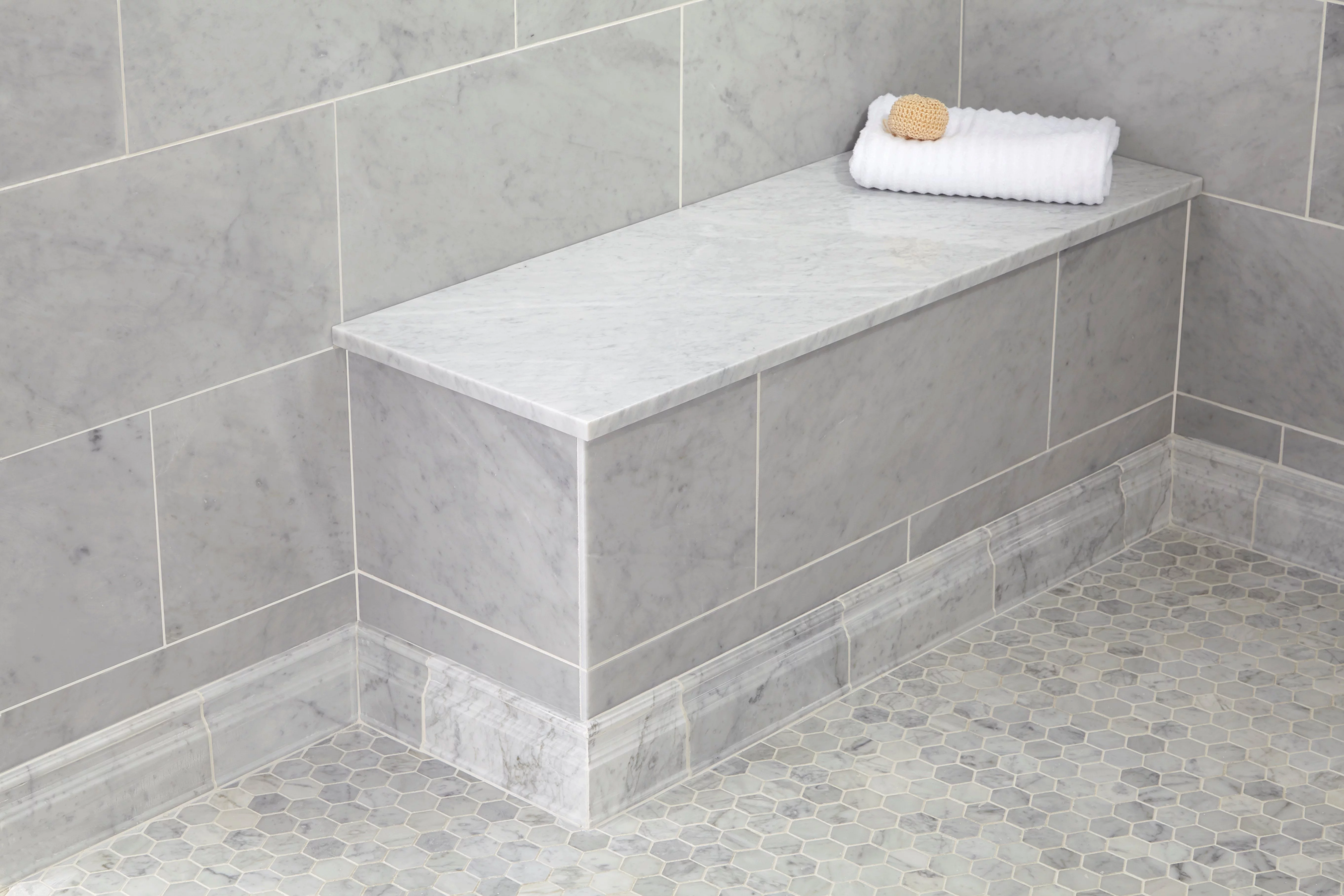 Custom Size Shower Bench White Carrara Marble The Threshold Shop
