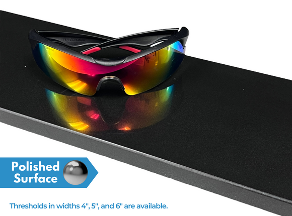 Custom Size Solid Black Polished Granite Threshold, Eased Edge Design, Polished Surface