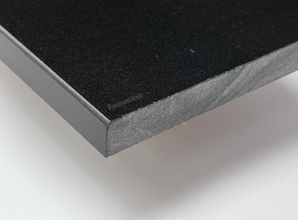 Custom Size Solid Black Polished Granite Threshold, Eased Edge Design, Expanded Edge View