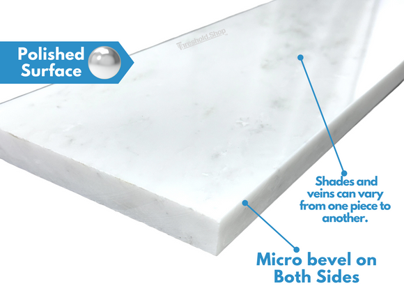 Custom Size | Eastern White Marble Threshold | Polished