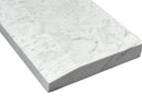 Statuario Engineered Marble Threshold, Single Hollywood Bevel, Expanded Edge View
