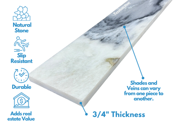 Storm Gray Marble Threshold | Honed - 0