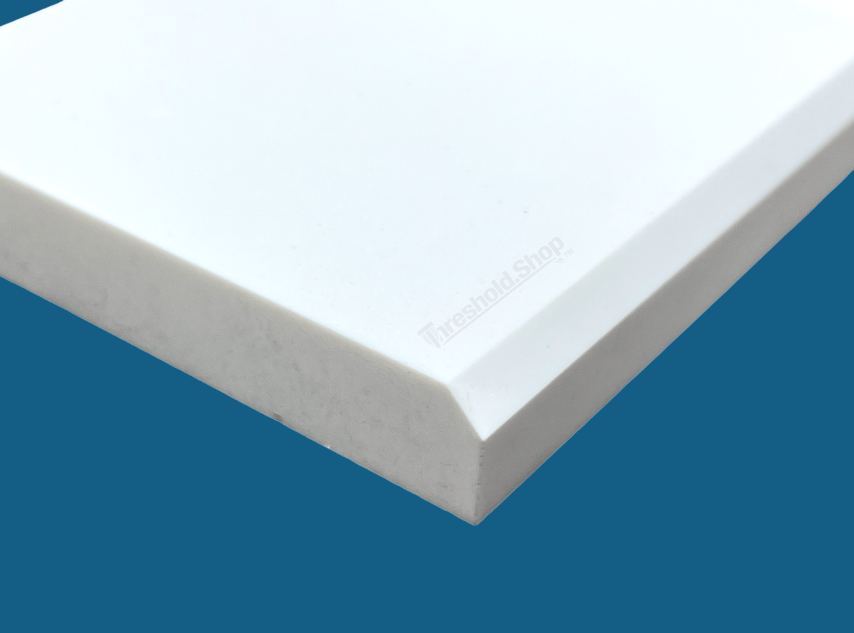 Super White Engineered Marble Threshold Double Bevel | The Threshold Shop