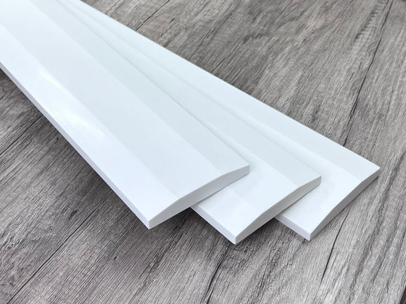 Super White Engineered Marble Threshold, Double Hollywood Bevel, 3 slabs