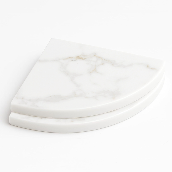 9 Inch Calacatta Gold Engineered Marble Corner Shower Shelf