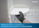 9 Inch Super White Engineered Marble Corner Shower Shelf-3