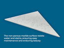 Statuario Engineered Marble Triangular Shower Corner Seat-6