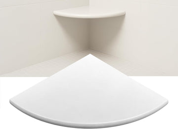 18 Inch Super White Engineered Marble Corner Shower Seat