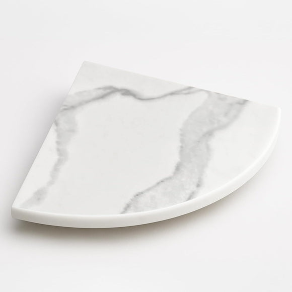 9 Inch Calacatta Engineered Marble Corner Shower Shelf