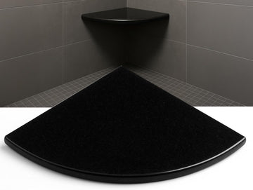 18 Inch Absolute Black Granite Corner Shower Seat