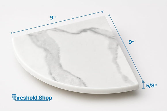 9 Inch Calacatta Engineered Marble Corner Shower Shelf