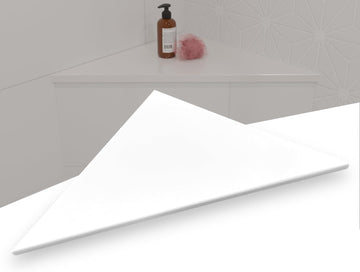 Super White Engineered Marble Triangular Shower Corner Seat
