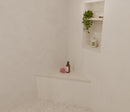 Beige Engineered Marble Triangular Shower Corner Seat-3