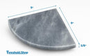 9 Inch Bardiglio Gray Marble Corner Shower Shelf-3