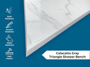 Calacatta Engineered Marble Triangular Shower Corner Seat-4